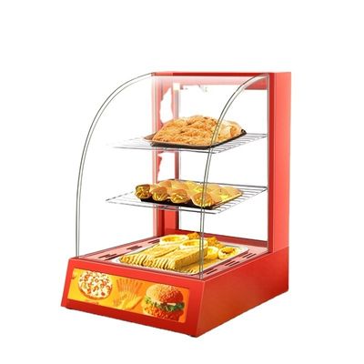 商業用ミニ電気食品ディスプレイ 暖かいショートケース 3層 380x460x600mm