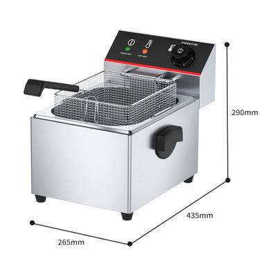 商業用キッチン機器 265x410x290mm サイズでパフォーマンスを持つ電気フライヤーマシン