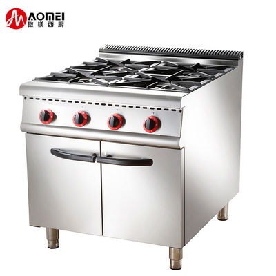 商用キッチンガスレンジ 4/6 燃焼器とキャビネット LPG2800-3700Pa