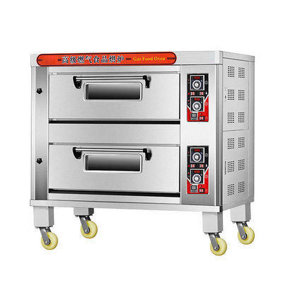 1330x840x1340mm 多機能 2デッキ 4トレイ ガスのパン ピザ 工業パンオーブン
