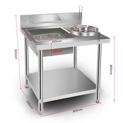 800/1000x700x800mm 商業用キッチンパンテーブルの迅速で面倒のない包装