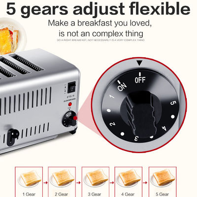 2500W 電力ステンレス鋼6スライストースター 朝食機