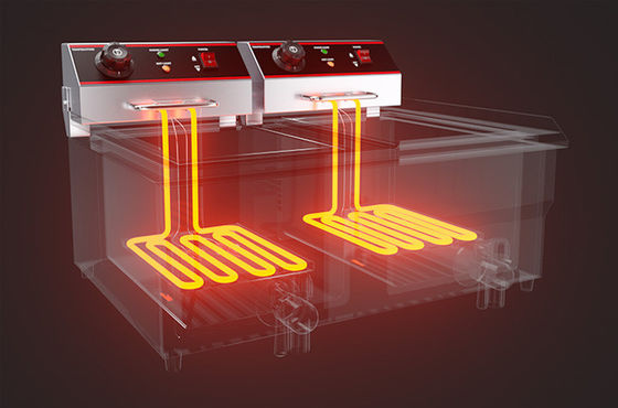 290x520x360 商業用キッチンで健康的なフードを揚げるための電気式深揚げ機