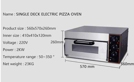 商用ピザオーブン ステンレス鋼のパン屋用機器 560x525x295mm
