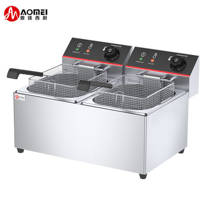 13L 13L オイルフライヤー プロフェッショナル 2タンク 2バスケット 電動チキンディープフライヤー 2023年