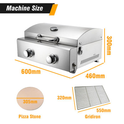 550*320mm グリルサイズ ダブルバーナー パン屋や食品調理用ガスピザオーブン