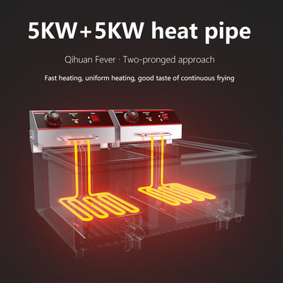 オイルバルブと60~200度の温度範囲の電気ディープフライヤー