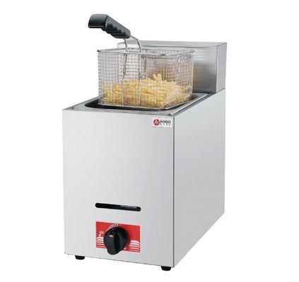 ホテルのキッチン用 6L ステンレス鋼 LPG ガスディープフライヤー 1タンク 1バスケット 340x630x610