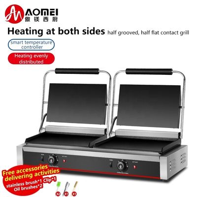 2in1 フルフラット ダブルプレート パニニサンドイッチプレス 電気コンタクトグリル