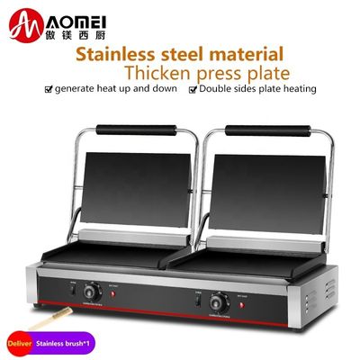 2in1 フルフラット ダブルプレート パニニサンドイッチプレス 電気コンタクトグリル