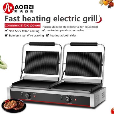 非粘着性エナメル塗装の電気グリッドルグリル 商業用ステーキサンドイッチトースター