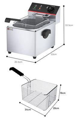 商業用スナックフライヤー 8L 電動チキンフライヤー 1タンク 1バスケット
