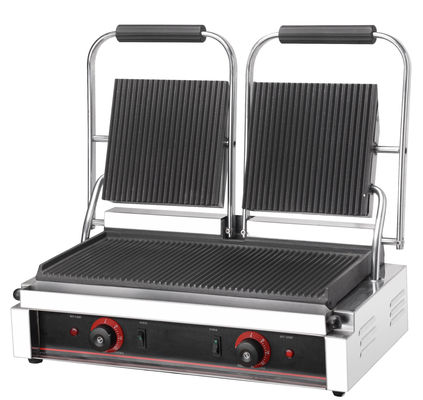屋外と家庭 キッチン ブラック シルバー 電気 接触 パニニ グリル 食品 機械