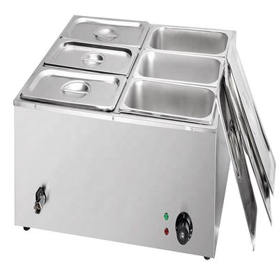 1500W 電動食品温め器 バインマリー 6タンクとパッケージング サイズ 730*630*280mm