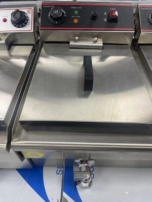 産業ホテル レストラン用品 13L 電動深揚げ器 1タンク1バスケットで銀