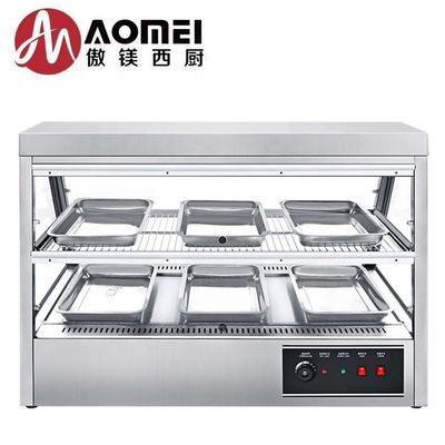 2トレイ電気ホットガラス 食品暖房ディスプレイ ショートケース 温度範囲 30~85度