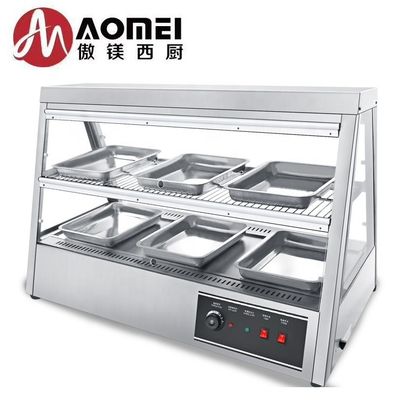 2トレイ電気ホットガラス 食品暖房ディスプレイ ショートケース 温度範囲 30~85度