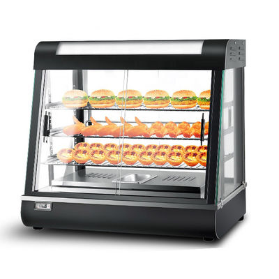 LEDライト付きの食品暖房ディスプレイ 660x440x630mm 黒いケーキ展示台と保存