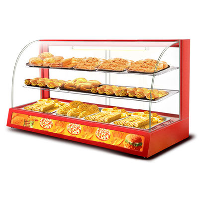 プロの電気赤ガラス 食品暖房ディスプレイ 硬化ガラス付きショーケース
