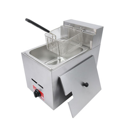 テーブルの上にフライティング食品を作るための連続6LミニLPGガスディープフライヤー