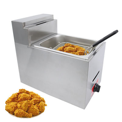 テーブルの上にフライティング食品を作るための連続6LミニLPGガスディープフライヤー