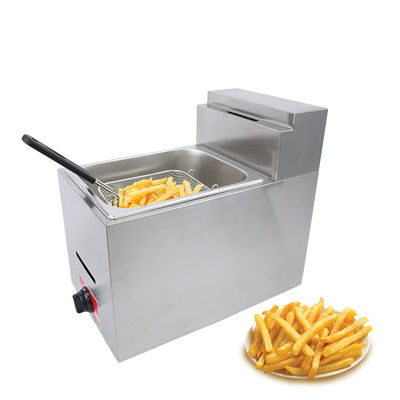 テーブルの上にフライティング食品を作るための連続6LミニLPGガスディープフライヤー