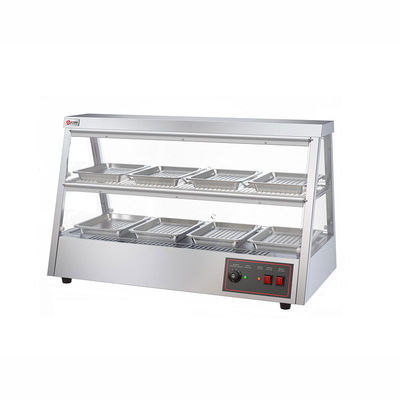 43KGステンレス鋼 食品ディスプレイ 暖房 ショートケース 1.6KW 電動 熱食暖房