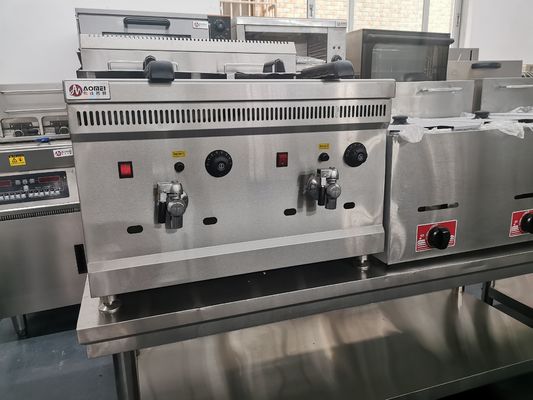 高 18L 18L産業用大型深揚げガスの揚げ機 2タンクと2バスケット