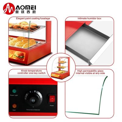 商業用ミニ電気食品ディスプレイ 暖かいショートケース 3層 380x460x600mm
