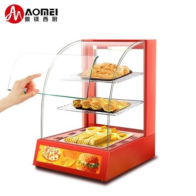 商業用ミニ電気食品ディスプレイ 暖かいショートケース 3層 380x460x600mm
