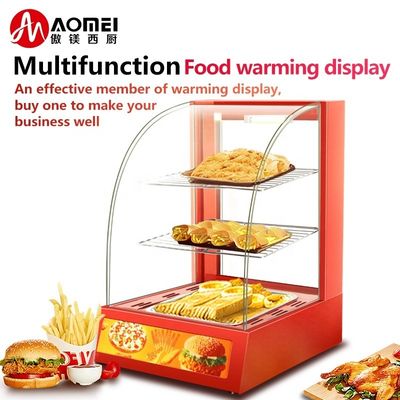 商業用ミニ電気食品ディスプレイ 暖かいショートケース 3層 380x460x600mm