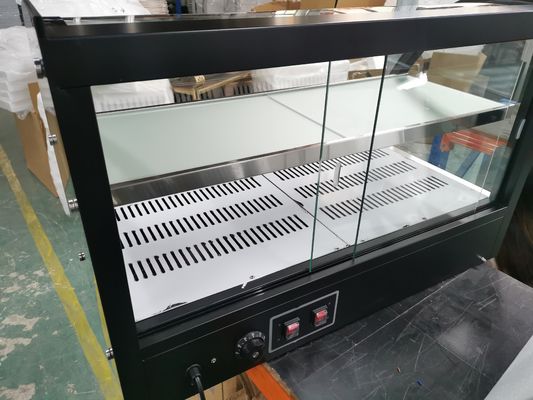 カーブグラス 展示台 電動産業レストラン スナックショップ 2層 ホットフード ディスプレイ 暖かい