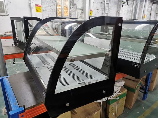 カーブグラス 展示台 電動産業レストラン スナックショップ 2層 ホットフード ディスプレイ 暖かい