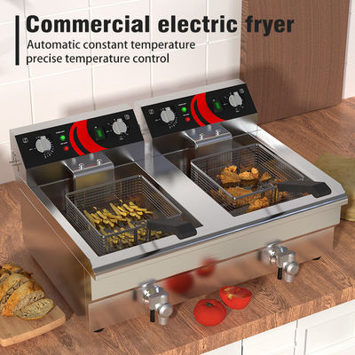 8Lステンレス鋼 鶏肉のための商用ダブルディープオイルフライヤー