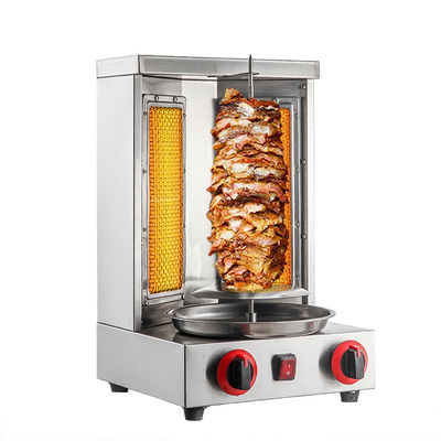 小売 295*300*480MM ドナー・ケバブ用の自動ガスチキン・シャワルマ・グリルマシン