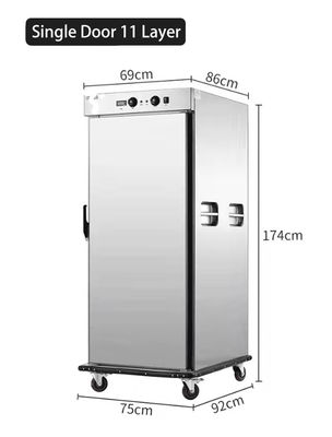 120mm 層の高さ ステンレス鋼 移動式 宴会や商業用 食品暖房用 トロッキー