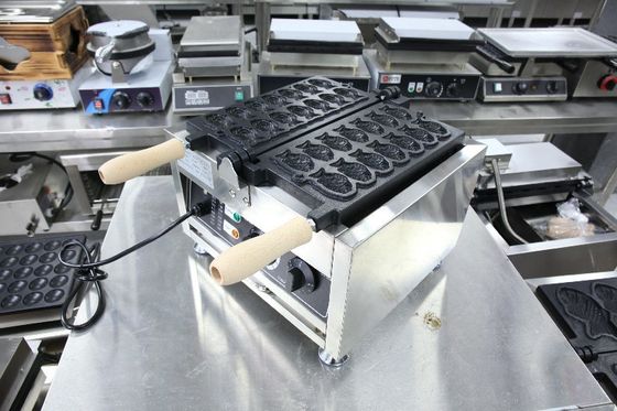 ステンレス鋼 電動タイヤキ機械 魚形スナック機器 380x380x245mm
