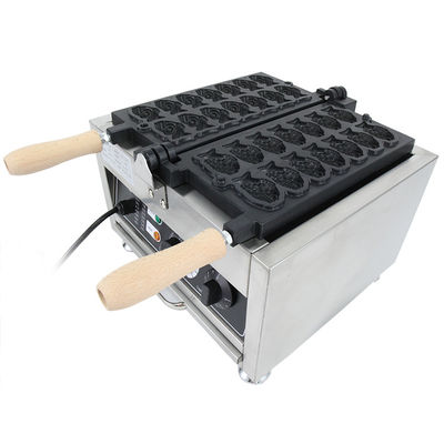 ステンレス鋼 電動タイヤキ機械 魚形スナック機器 380x380x245mm