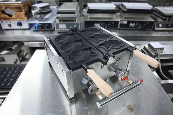 タイヤキ製作機 6 PCS 魚タイヤキ LPG型魚ワッフルメーカー 470x380x210mm