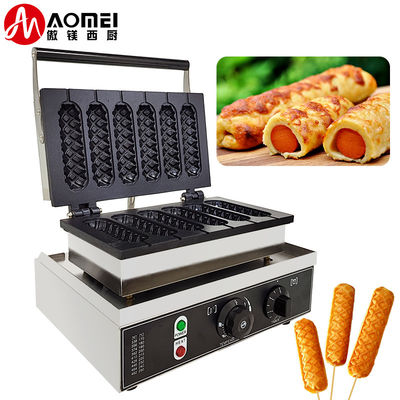 6 in 1 商用電動棒 ワフラー パン屋 台所用品 スナック ホットドッグ ワッフル機 7.5 kg