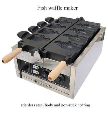 完璧なスナックを作ろう 商用で4個セットの 凍結しない口を開けた魚のワッフルメーカー