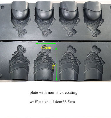 完璧なスナックを作ろう 商用で4個セットの 凍結しない口を開けた魚のワッフルメーカー