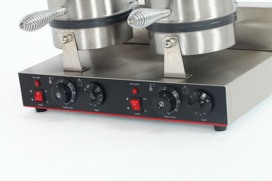 商用 2 プレート 電気 防粘ワッフル メーカー 防焼ハンドル 220V