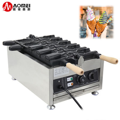 220v 電動 5pcs オープン・マウス・フィッシュ・フォーム・ワッフルメーカー タイヤキマシン 375*700*290