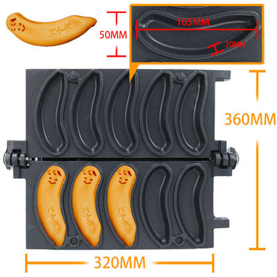 5pcs ガスの電気 ロングワッフルメーカー ノンスティック ノンスティックワッフルを作る機械