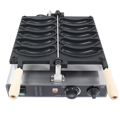 1800W 電動バナナワッフルメーカー ノンスティック 5pcs ワッフル製作機 510*400*190mm