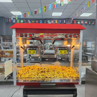 860*420*740mm スナック食品加工ラインのための電動ビッグダブルポットポップコーンマシン